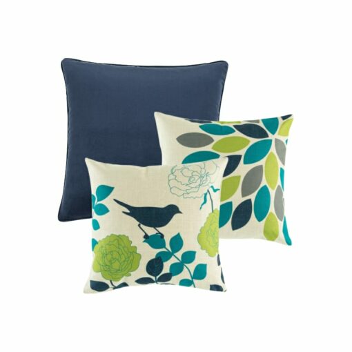 Garden-inspired 3 piece cushion set in cotton linen fabric