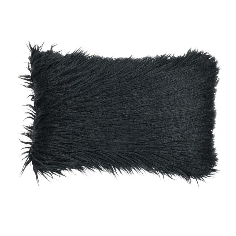 Islington Black Fur Rectangular Cushion Cover - 30cm x 50cm - SC808-30