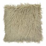 a square fur cushion in ecru colour - 45cm x 45cm