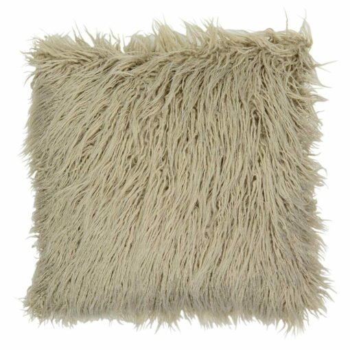 Islington Ecru Fur Cushion Cover 45cm-x-45cm SC478 a square fur cushion in ecru colour - 45cm x 45cm