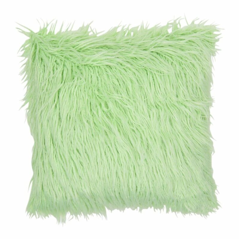 Islington Green Fur Cushion Cover 45cm-x-45cm SC476 a square fur cushion in Mint Green - 45cm x 45cm