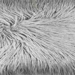 Close up of elegant 30cm x 50cm grey fur cushion cover