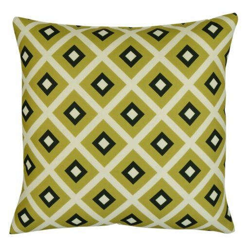 Photo of olive green outdoor cushion cover made of UV and mould resistant fabric