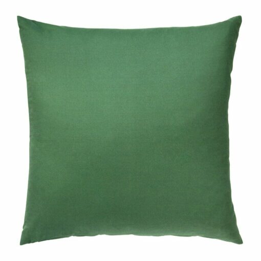 Image of plain sage green cushion made of outdoor cotton fabric