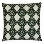 Black and white outdoor cushion cover with tribal inspired design