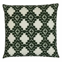 Black and white outdoor cushion cover with tribal inspired design