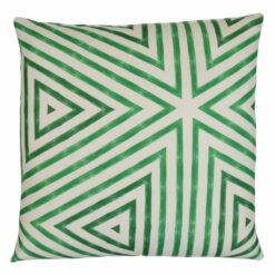 Photo of mint green and white outdoor cushion made of UV, water and mould resistant fabric