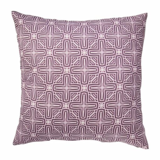 Photo of pink outdoor cushion cover with cross design