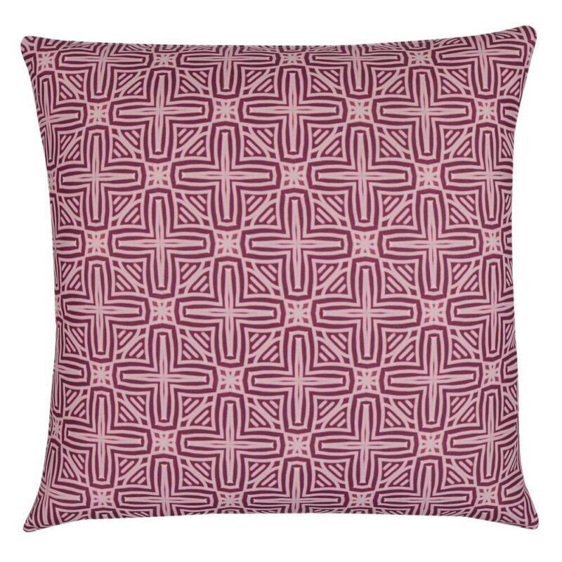 Jungle Impressions Outdoor Cushion Cover – 45cm x 45cm - SC554-45 Image of tribal inspired, pink outdoor cushion cover in 45cm x 45cm size