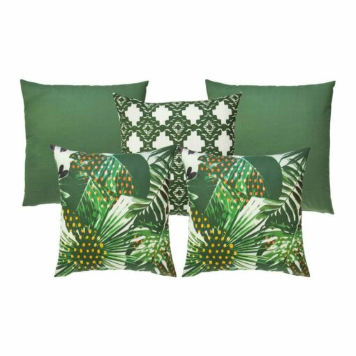 Image of 5 square outdoor cushion collection in green colour