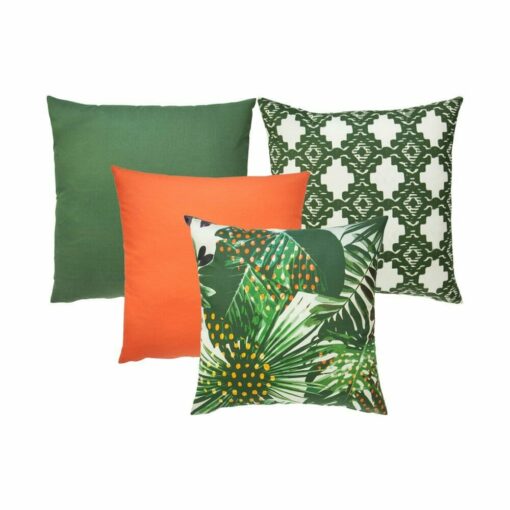 Photo of green and orange square outdoor cushion cover collection