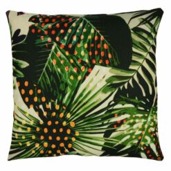 Photo of jungle and garden inspired cushion cover with green leaves