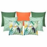 Image of green and orange sqoutdoor cushion covers