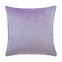Photo of large square lavender cushion made of velvet fabric