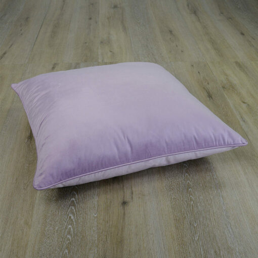 Photo of lavender velvet cushion cover in 70cm x 70cm size