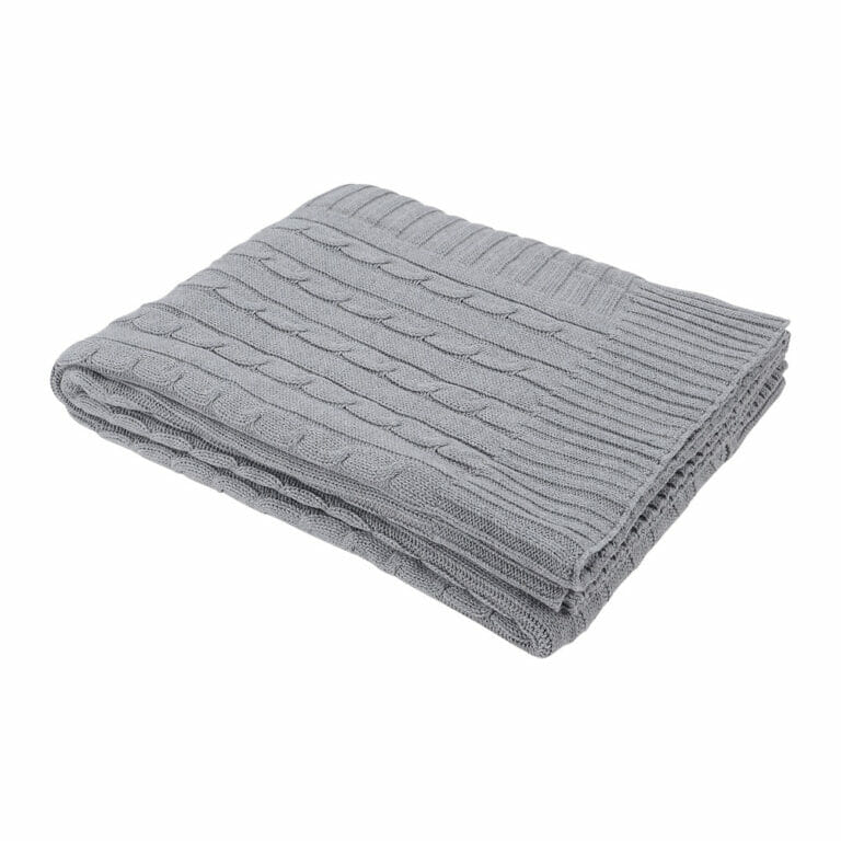 Light Grey Knitted Throw 150x130cm