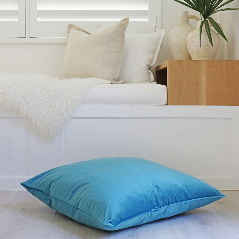 Light Teal Velvet Floor Cushion Cover – 70cm x 70cm - SC501-70