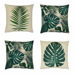 Photo of 4 garden themed cushion set in white and green colours