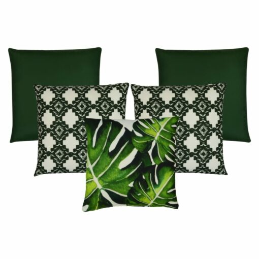 5-piece garden-themed cushion covers in outdoor fabric
