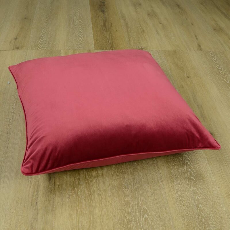 Magenta Pink Velvet Floor Cushion Cover – 70cm x 70cm - SC433-70 Radiant pink 70x70 velvet floor cushion cover
