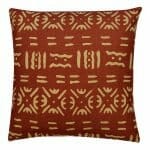 Image of 45cm x 45cm red cushion cover in Mali print