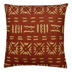 Image of 45cm x 45cm red cushion cover in Mali print