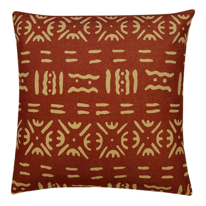 Mali Cog Cushion Cover 45cm x 45cm SC635 45 Image of 45cm x 45cm red cushion cover in Mali print