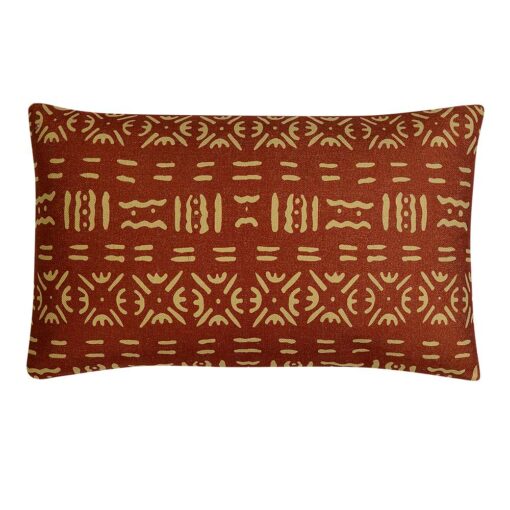 Photo of Mali inspired burnt orange rectangular cushion cover