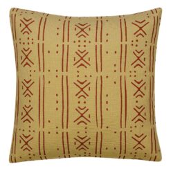 Photo of brown Mali motif cushion cover in 45cm x 45cm size