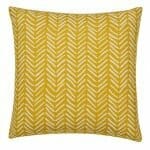 Photo of yellow mustard 45cm x 45cm cushion cover with Mali dart design