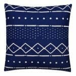 Photo of navy Mali inspired cushion cover in navy colour