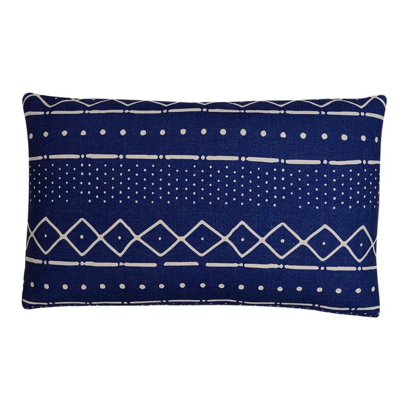 Mali Dash Rectangular Cushion Cover 30cm x 50cm SC639 30 Photo of Mali inspired rectangular cushion cover in navy and white colours