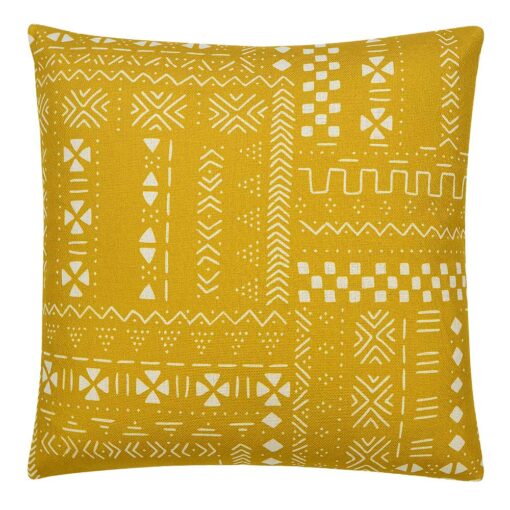 Photo of Mali inspired cushion cover in yellow mustard colour