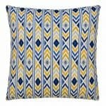 Photo of Meso inspired cushion cover in yellow, blue and white zigzag pattern