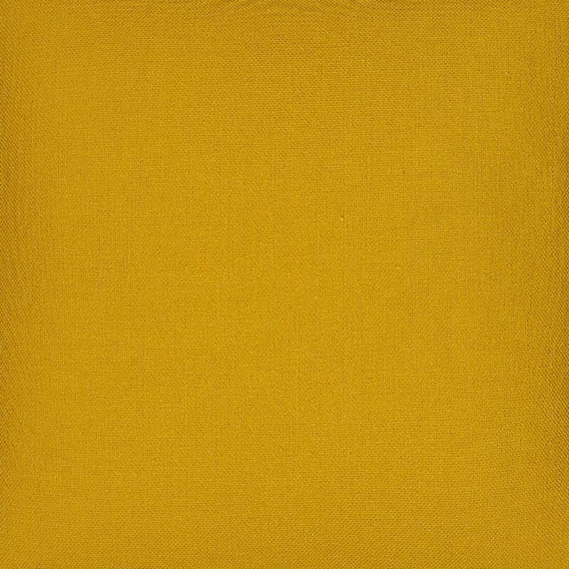 Close up image of plain mustard yellow cushion cover in 45cm x 45cm size