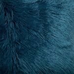 Close up image of midnight blue fur cushion cover in 45cm x 45cm size
