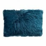 Faux fur rectangular cushion cover in beautiful midnight blue colour