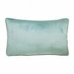 Photo of mint coloured rectangular cushion cover in velvet material