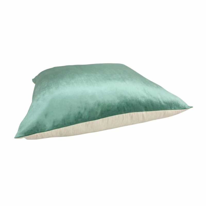 Mint Velvet Linen Floor Cushion Cover SC506-70 Image of large square velvet linen floor cushion cover in mint colour