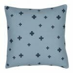 Photo of blue kids bedroom cushion cover with cross pattern