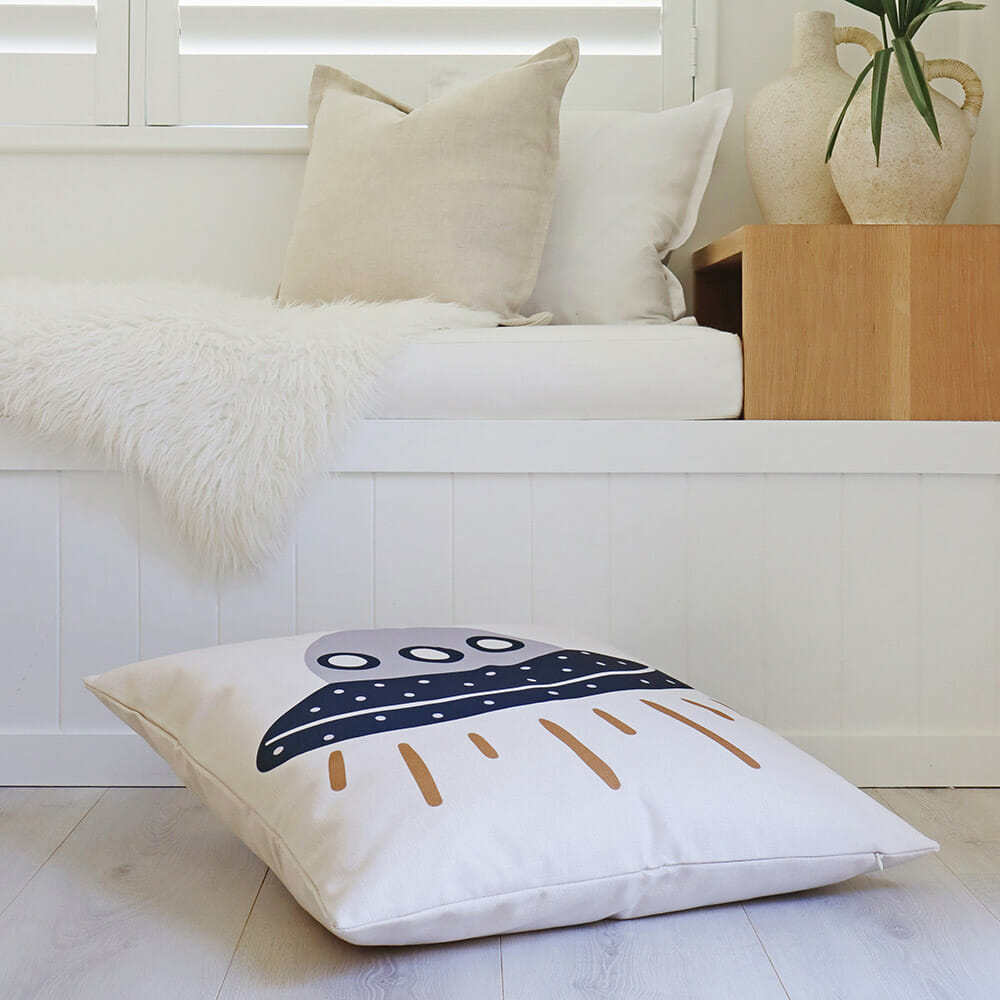 Moon And Stars Kids Floor Cushion Cover - 70cm X 70cm