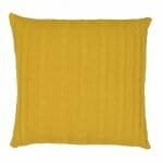 Back image of lively mustard knit cushion cover perfect as an accent colour