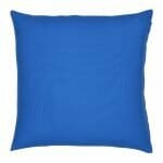 Image of blue outdoor cushion cover made of UV and water resistant fabric