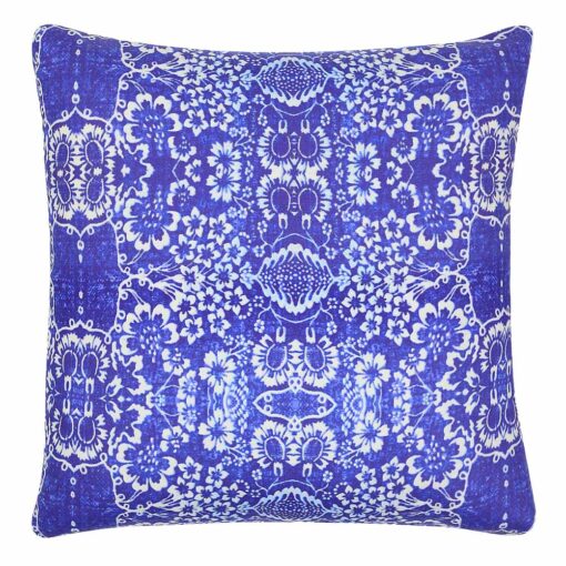 Photo of blue 45cm x 45cm cushion cover with floral print