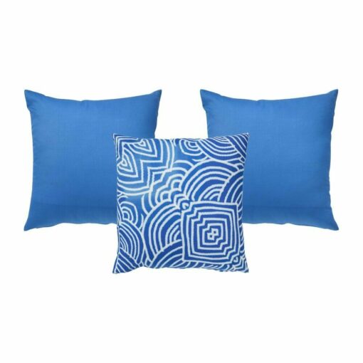 Image of 3 outdoor cushion cover collection in blue colour