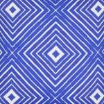 Close up image of blue 45cm x 45cm cushion cover with kaleidoscope design