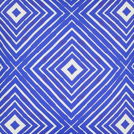 Close up image of blue 45cm x 45cm cushion cover with kaleidoscope design