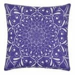 Image of kaleidoscope pattern purple cushion