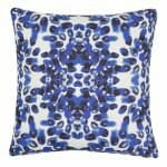 Photo of square cushion cover in blue and white colour with Mykonos style print