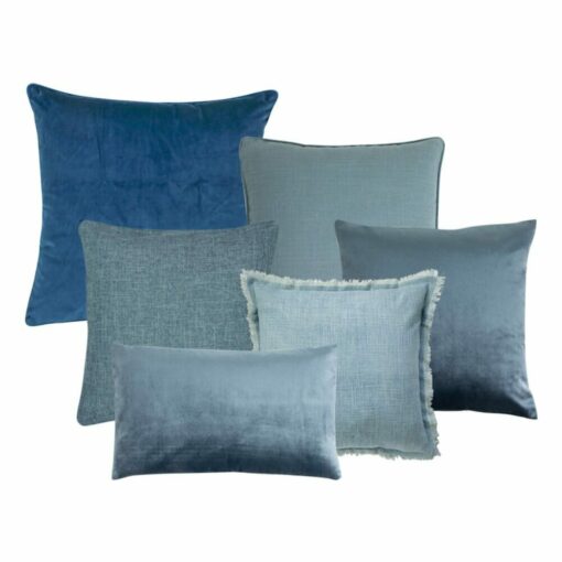 Photo of 6 blue cushion cover set in square and rectangular shapes